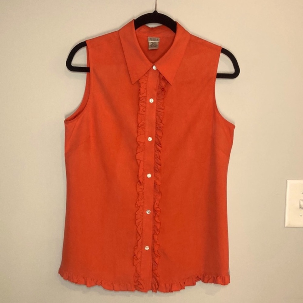Jillian Jones Sleeveless Silk Button-down